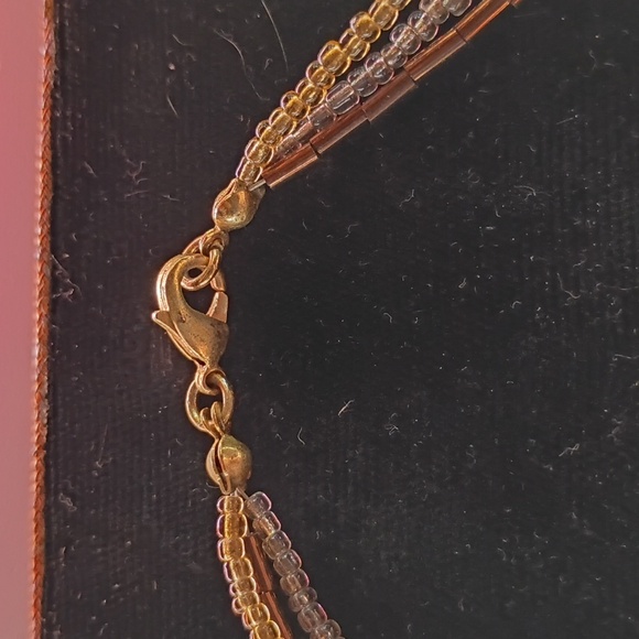 Elegant Gold Tone and Brown Pendant Necklace (Kenneth Cole) - Picture 3 of 6